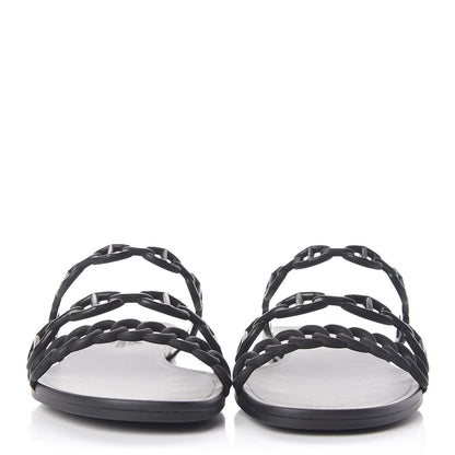 Hermes Rubber Chaine d'Ancre Rivage Sandals 35 Black 2 of 7