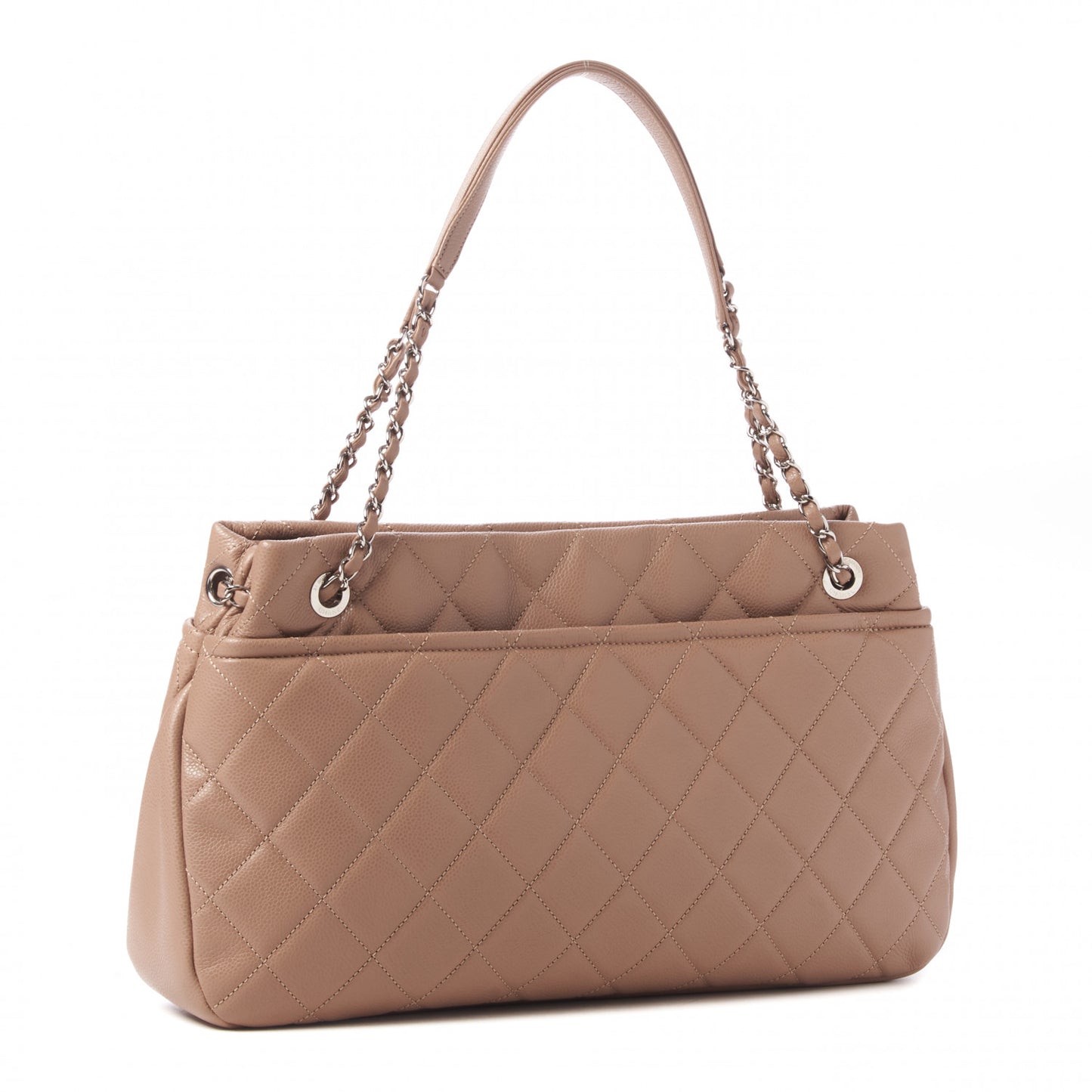 Caviar Quilted Timeless CC Soft Tote Beige