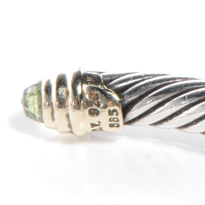 David Yurman Sterling Silver 14K Yellow Gold Peridot 5mm Cable Classics Bracelet 5 of 6