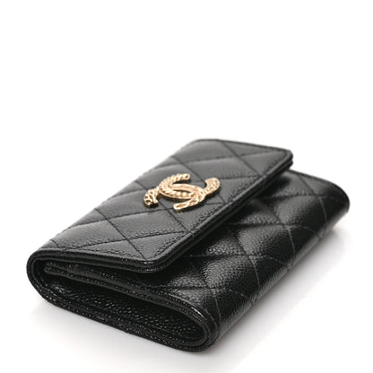Chanel Caviar Quilted Chain CC Flap Card Holder Black 4 of 8