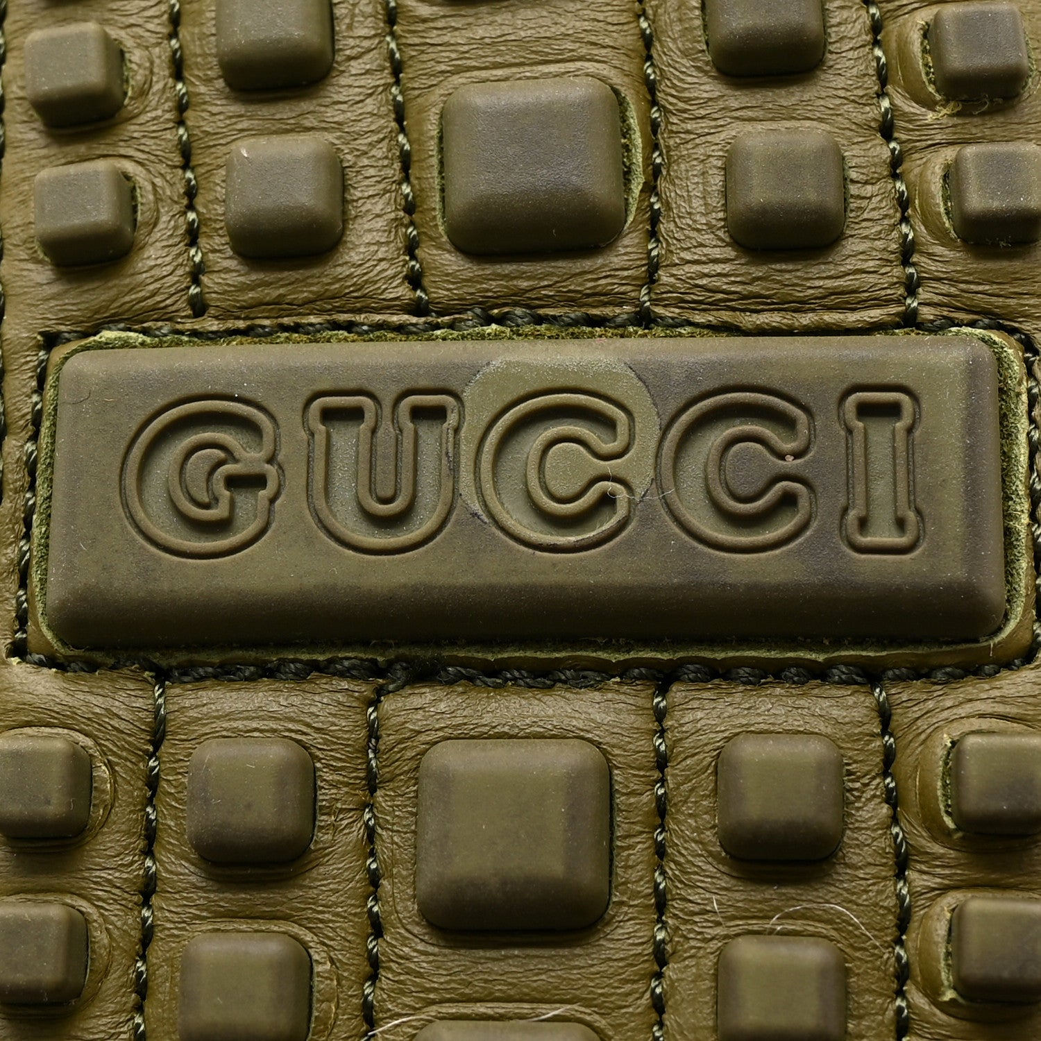 Gucci Soft Clove Calfskin Monochrome Mens Interlocking G Driver Loafers 7 Juniper Green 7 of 16