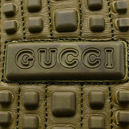 Gucci Soft Clove Calfskin Monochrome Mens Interlocking G Driver Loafers 7 Juniper Green 7 of 16