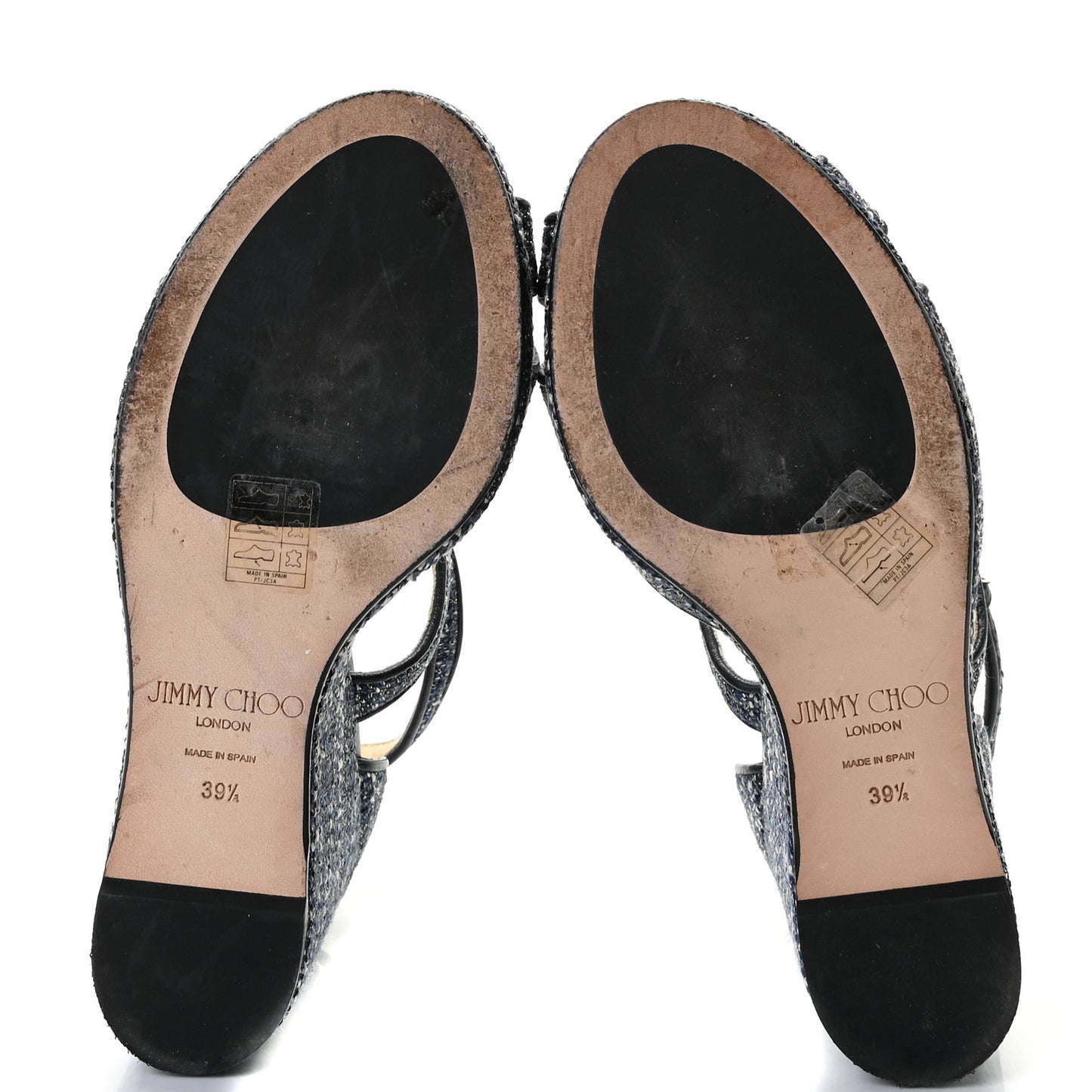 Tweed Alanah 105 Wedge Sandals 39.5 Blue
