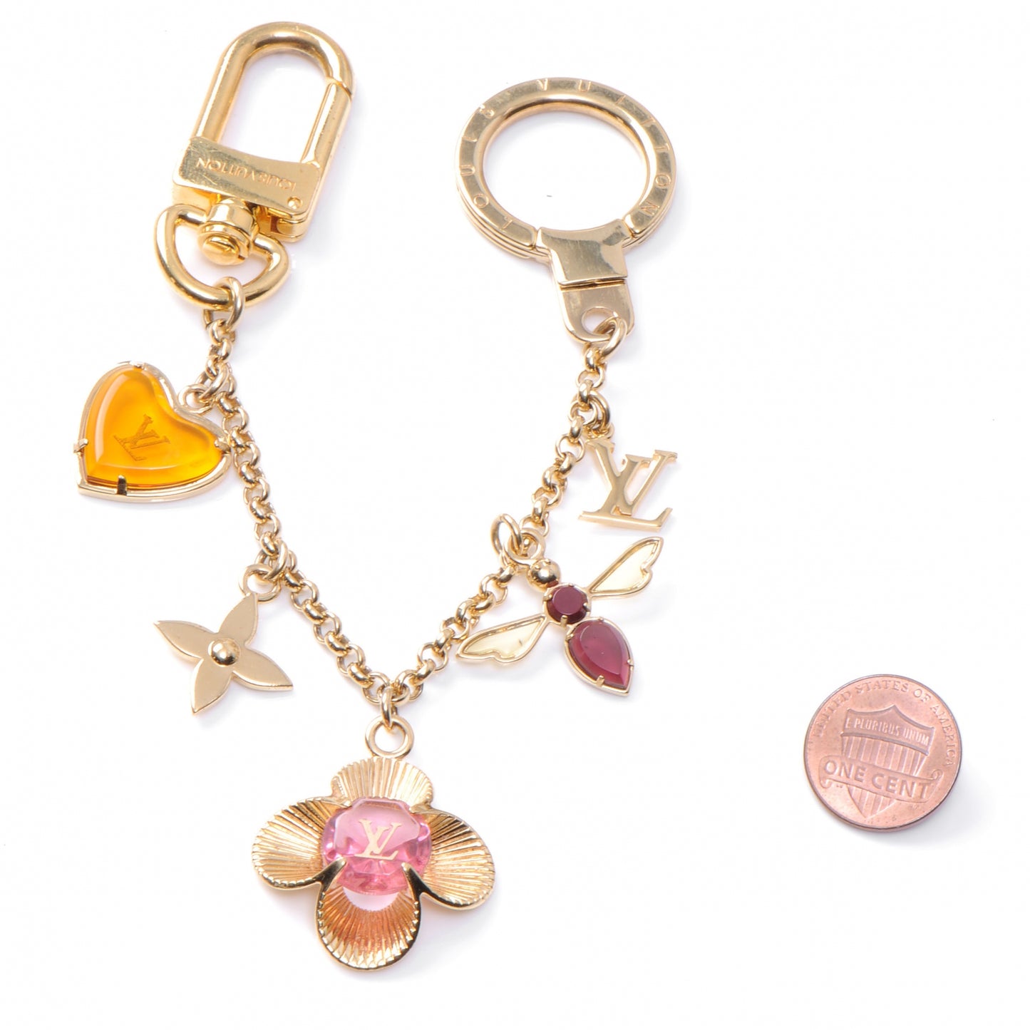 Bee Flower Chain Key Charm