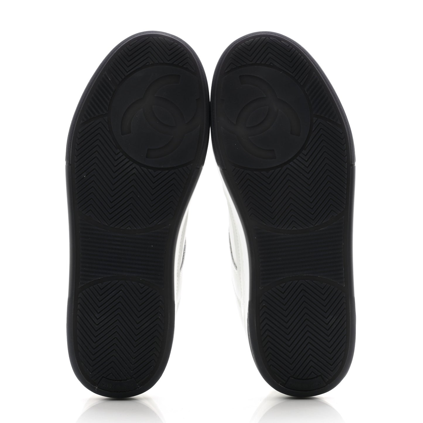 Calfskin CC Womens Sneakers 37 White Black
