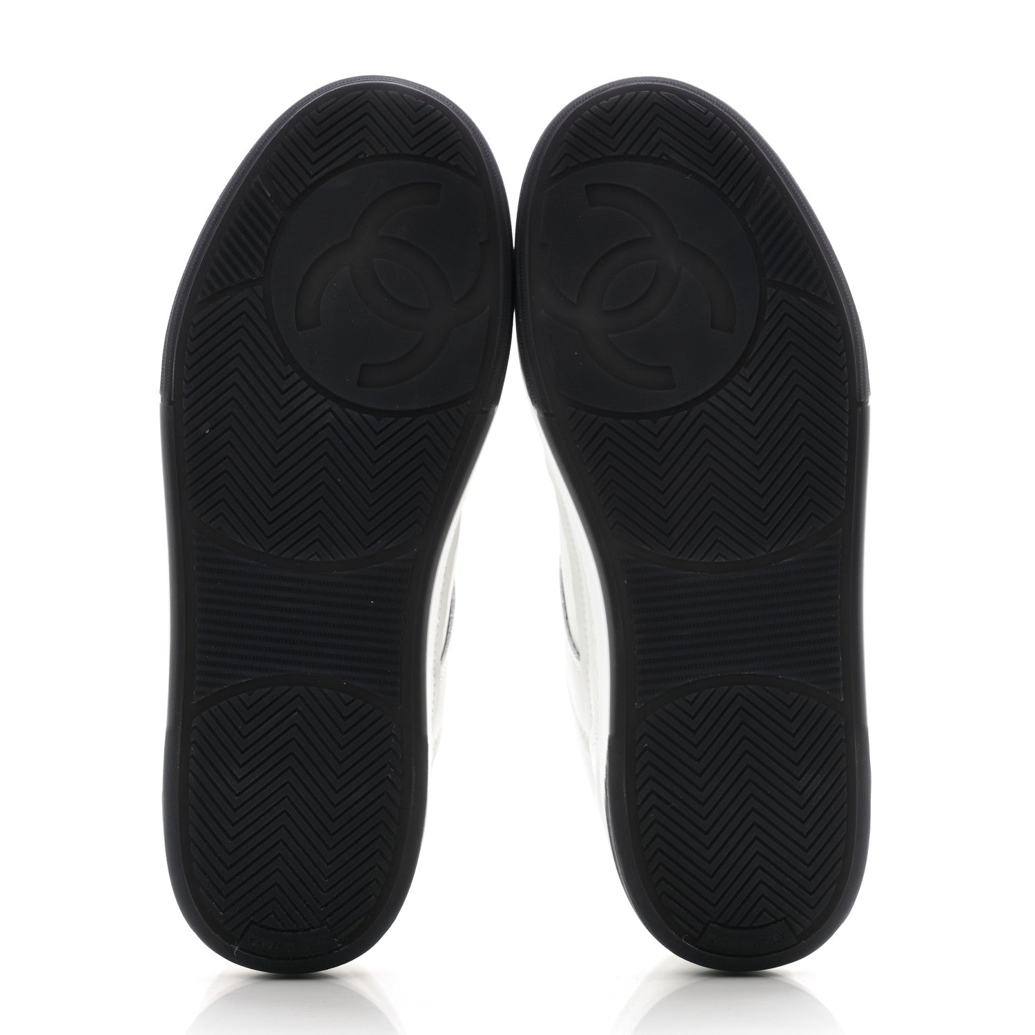 Chanel Calfskin CC Womens Sneakers 37 White Black 7 of 11