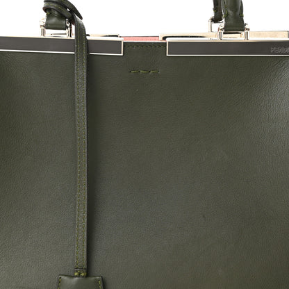 Fendi Vitello Dolce Marmol Shiny Nappa Petite 3Jours Tote Verde Prato 8 of 17