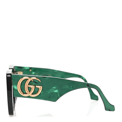 Gucci Acetate Square Frame Sunglasses GG0956S Green Black 3 of 7