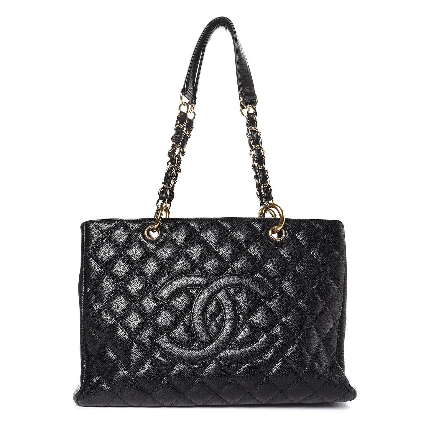 Caviar Quilted Grand Shopping Tote GST Black