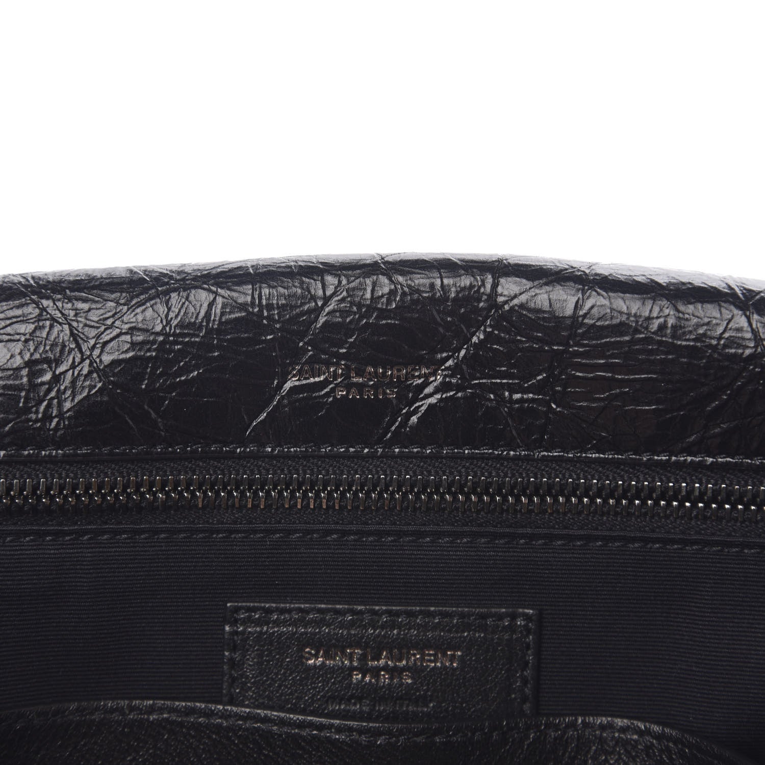 Saint Laurent Crinkled Calfskin Matelasse Monogram Medium Niki Chain Satchel Black 5 of 8