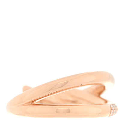 Tiffany 18K Rose Gold Diamond Double Row Knot Ring 52 6 3 of 5
