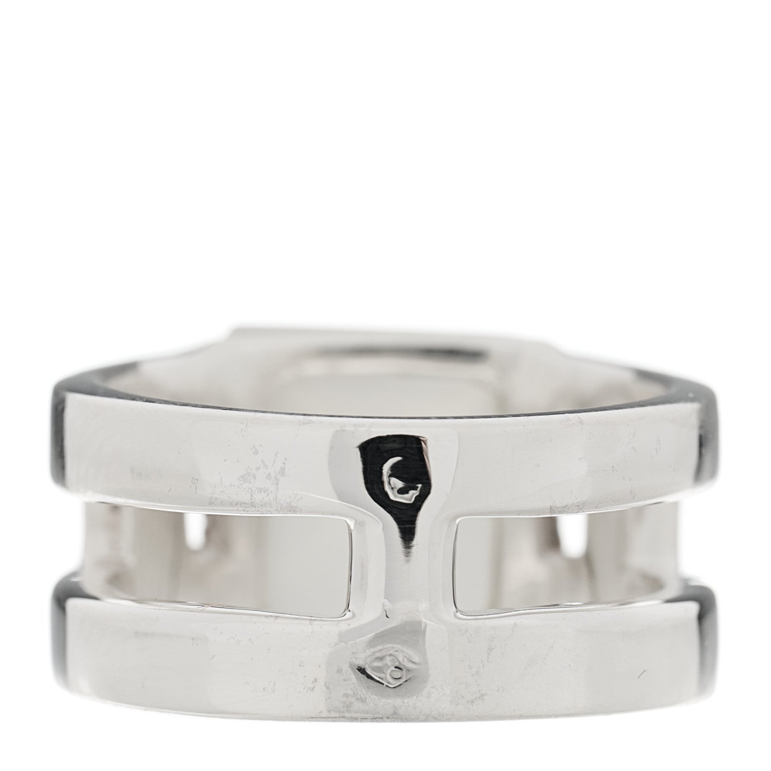 Hermes Sterling Silver Diamond Moonstone Medor Ring 52 6 4 of 5