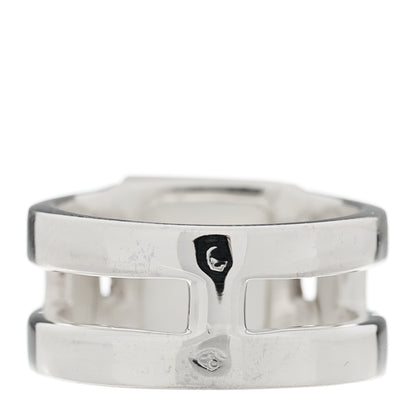 Hermes Sterling Silver Diamond Moonstone Medor Ring 52 6 4 of 5