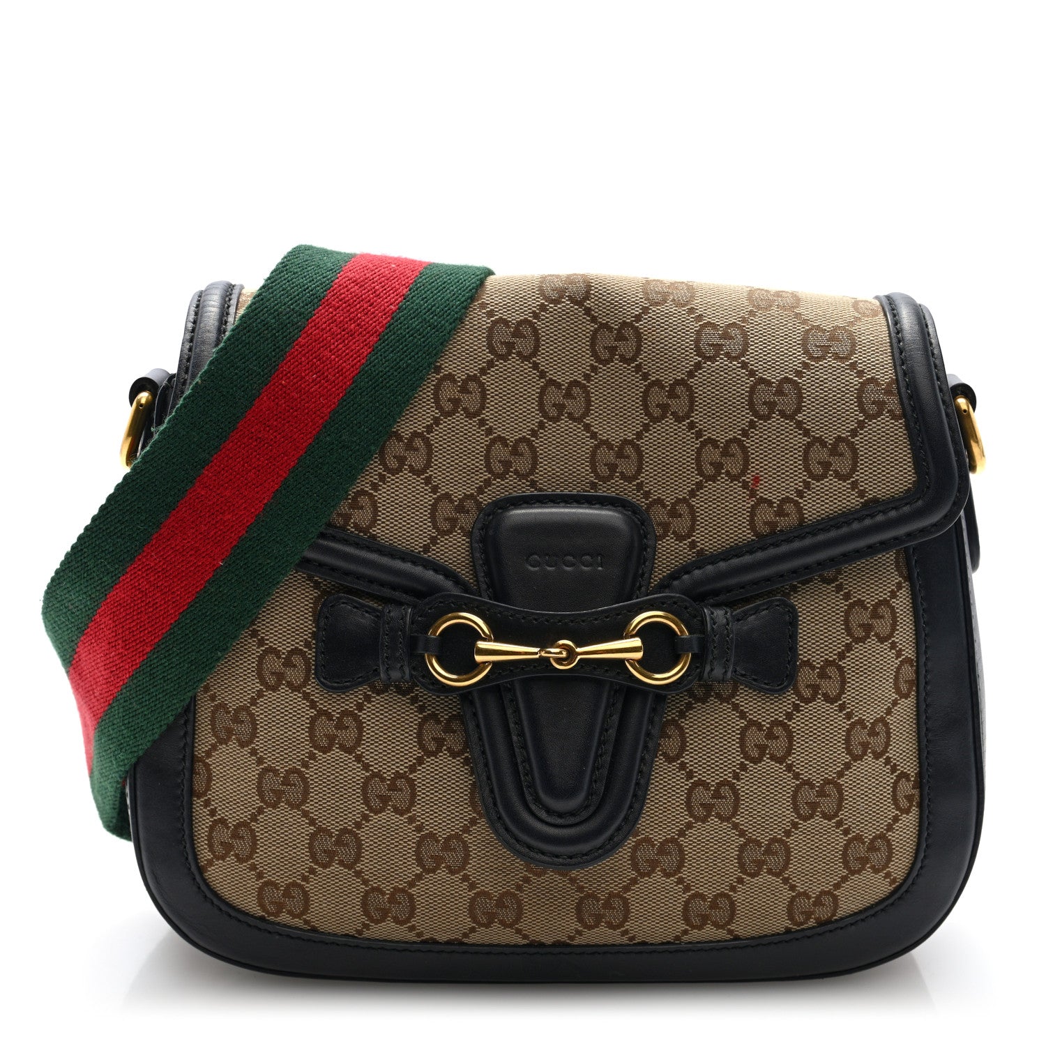 Gucci Monogram Ruinart Calfskin Medium Lady Web Shoulder Bag Beige Ebony Black 1 of 12