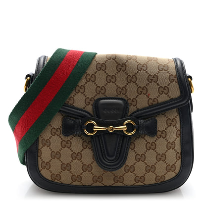 Gucci Monogram Ruinart Calfskin Medium Lady Web Shoulder Bag Beige Ebony Black 1 of 12