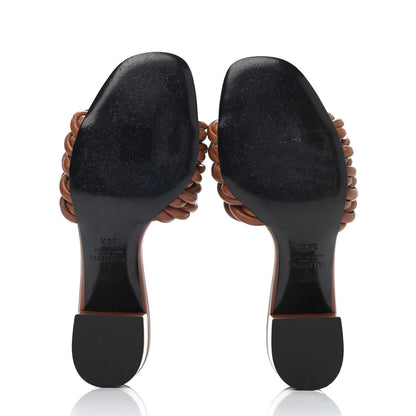 Valentino Garavani Nappa Rope 60mm Slide Sandals 36.5 Saddle Brown 4 of 4