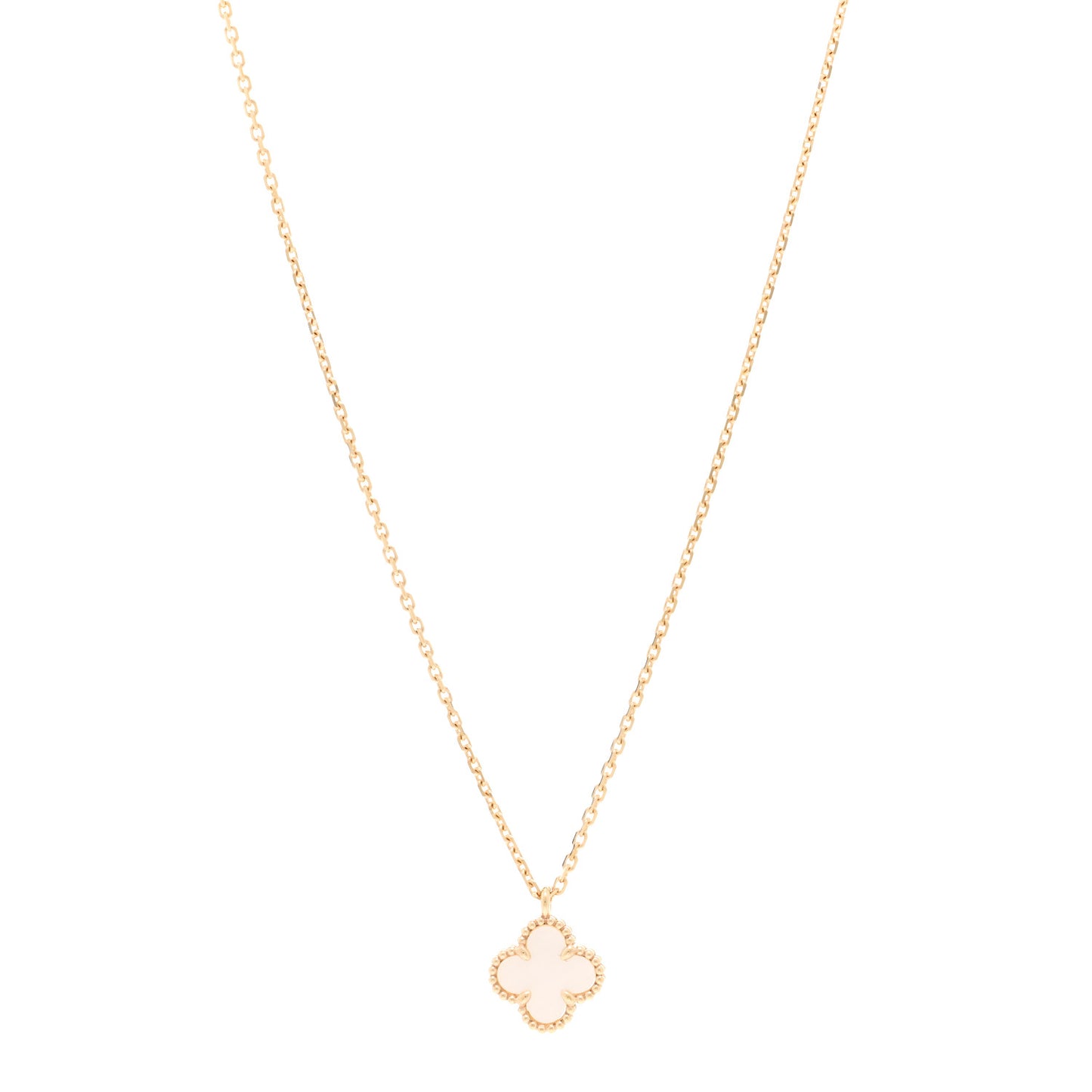 18K Yellow Gold Mother of Pearl Sweet Alhambra Pendant Necklace