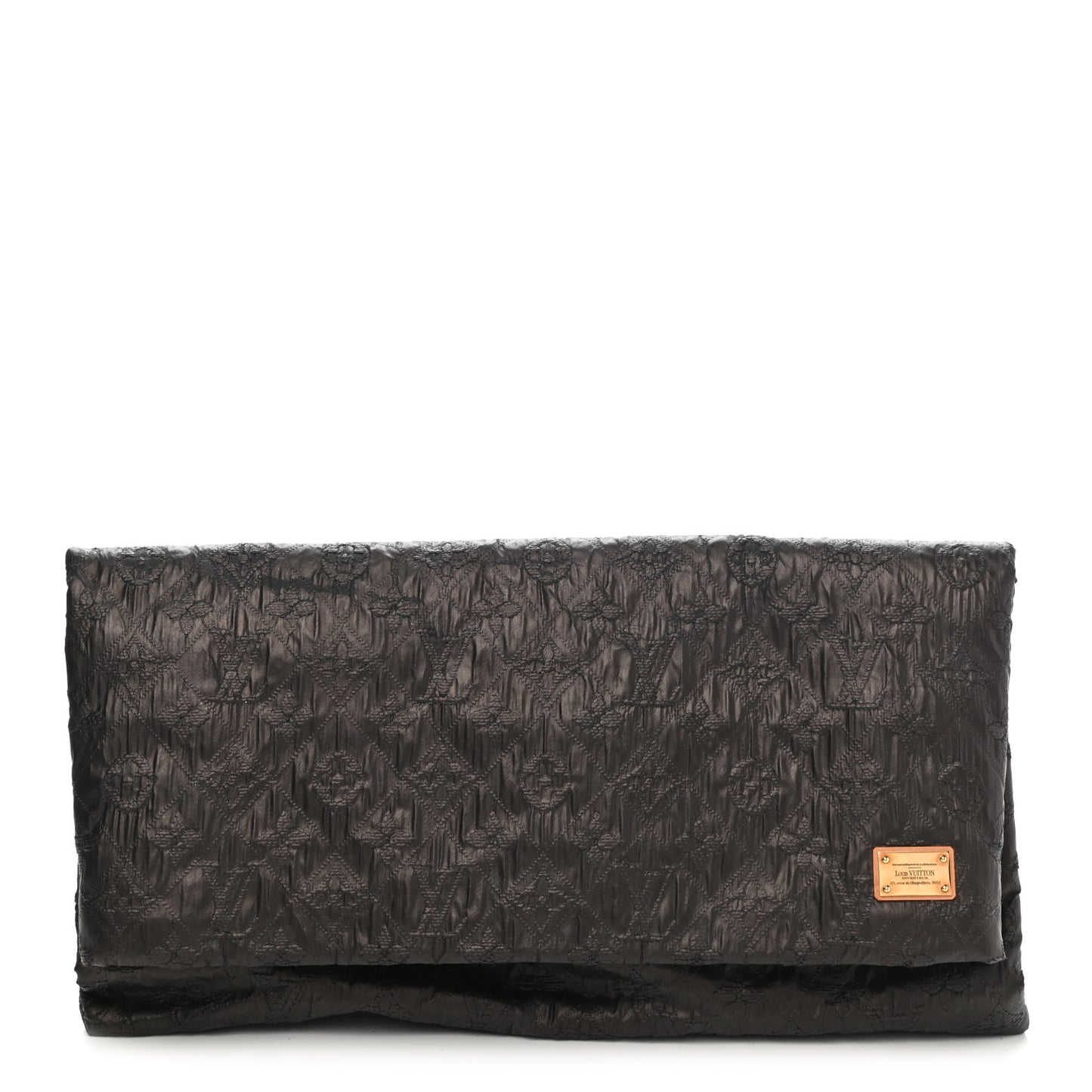 Jacquard Quilted Monogram Limelight Clutch GM Black