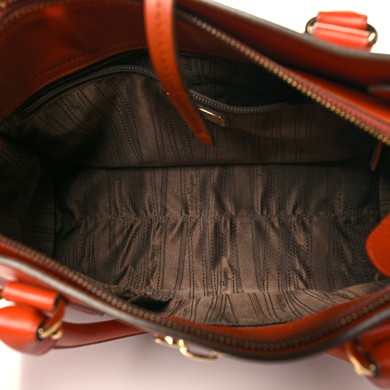 Salvatore Ferragamo Printed Calfskin Briana Tote Terracotta 5 of 16