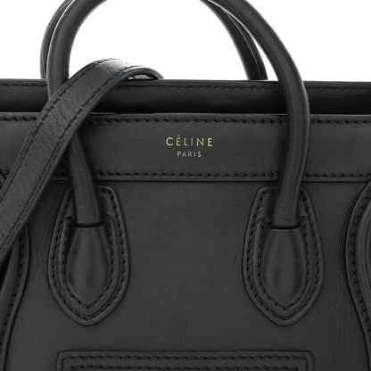 Celine Smooth Calfskin Nano Luggage Black 8 of 13