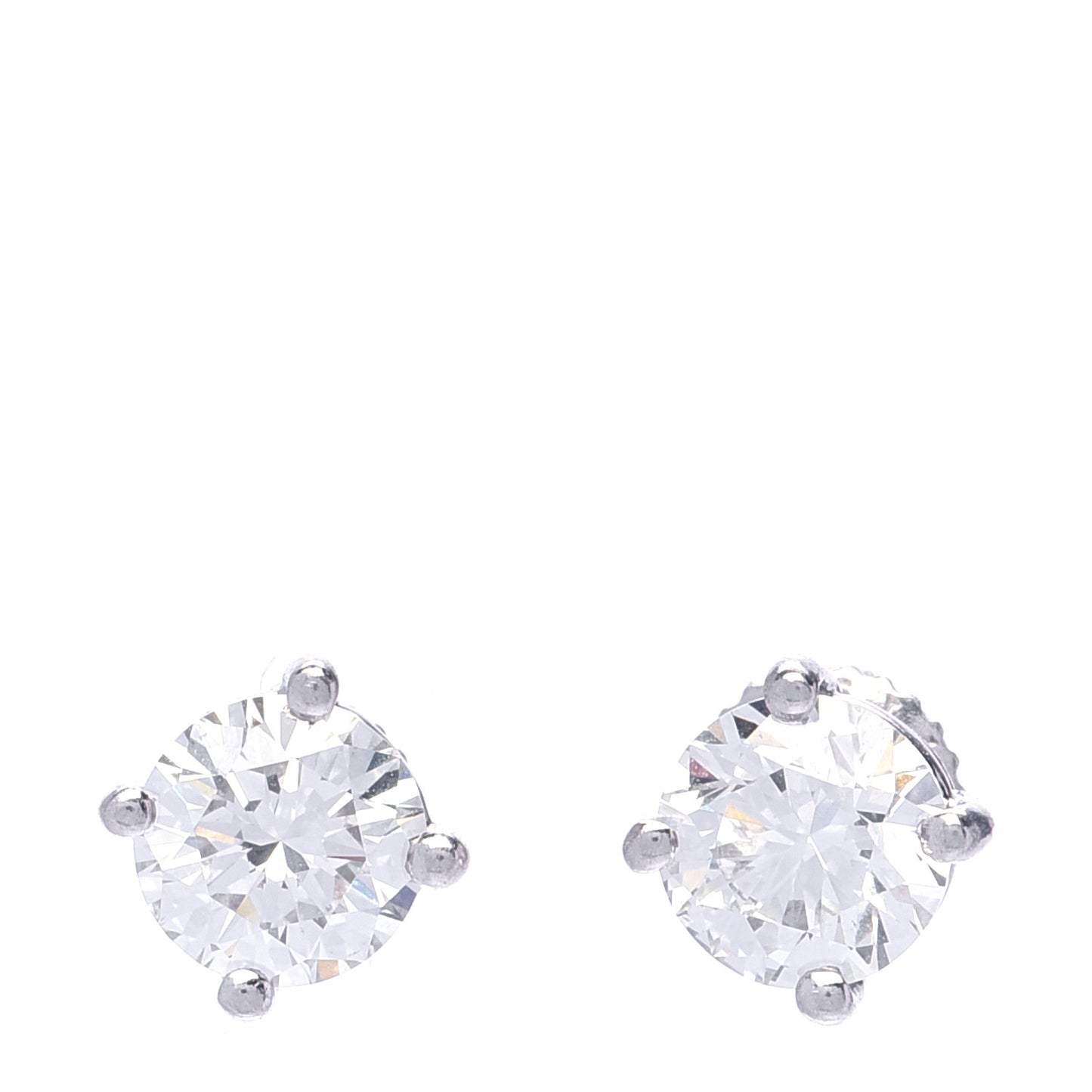 Platinum Diamond 1.58ctw Solitaire Earrings
