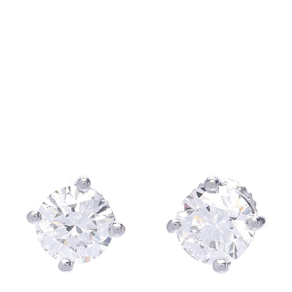 Tiffany Platinum Diamond 1.58ctw Solitaire Earrings 1 of 6