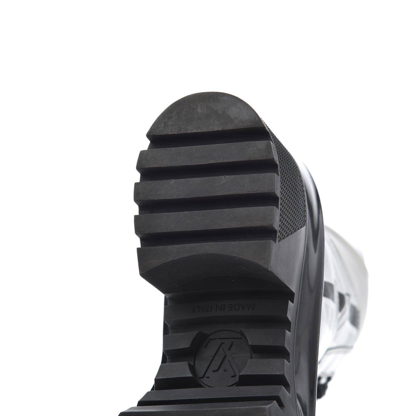 Patent Calfskin Spaceship Laureate Platform Desert Boots 37.5 Silver