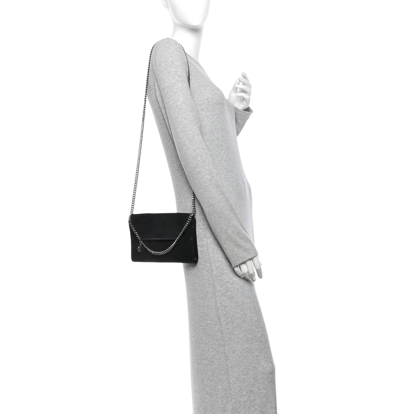 Shaggy Deer Mini Falabella Crossbody Bag Black