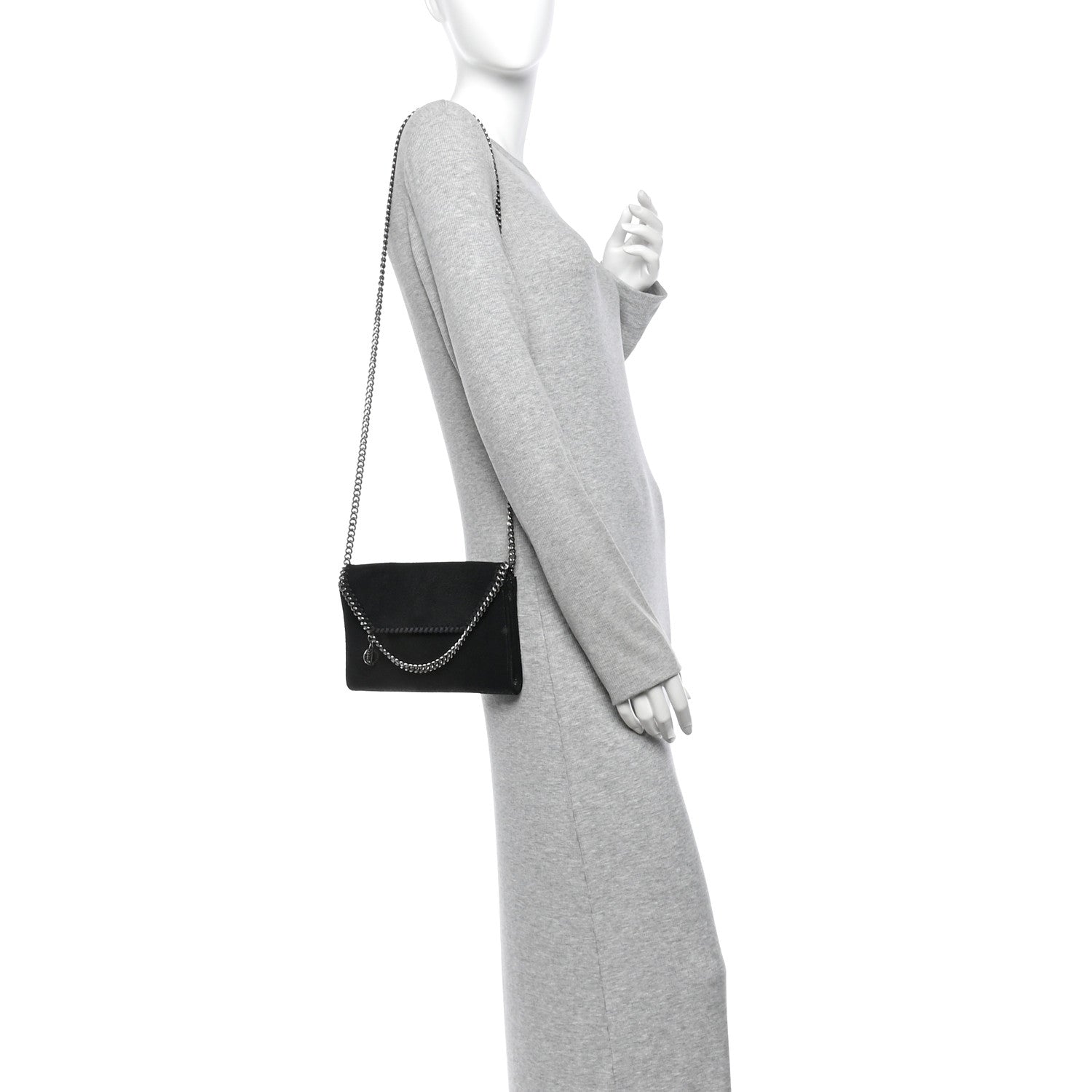 Stella McCartney Shaggy Deer Mini Falabella Crossbody Bag Black 2 of 12