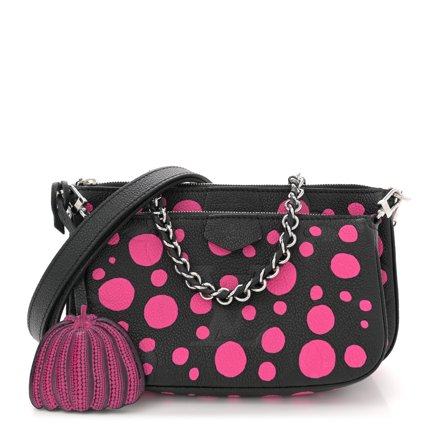 LV X YK Empreinte Multi Pochette Accessories Black Fuchsia