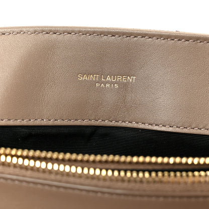 Saint Laurent Suede Y Quilted Monogram Medium Loulou Chain Satchel Taupe 7 of 12