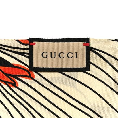 Gucci Silk Floral Neck Bow Scarf White 3 of 5