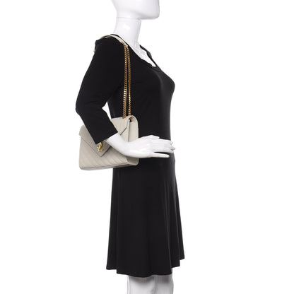 Saint Laurent Grain De Poudre Textured Mixed Matelasse Medium Triquilt Monogram Satchel Porcellana 2 of 10
