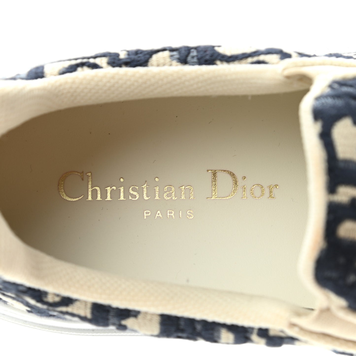 Canvas Oblique Embroidered Womens Solar Slip On Sneakers 39.5 Deep Blue