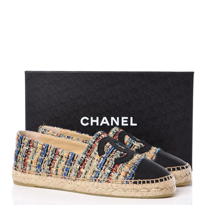 Chanel Tweed Grosgrain CC Espadrilles 41 Multicolor Black 11 of 11