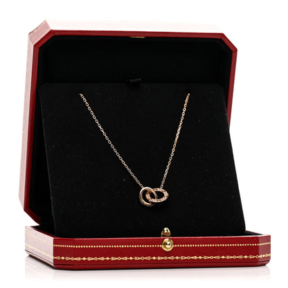 Cartier 18K Pink Gold Diamond Interlocking LOVE Paved Necklace 5 of 5