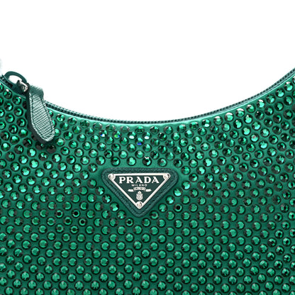 Prada Satin Crystal Mini Re-Edition 2000 Bag Mango 8 of 10