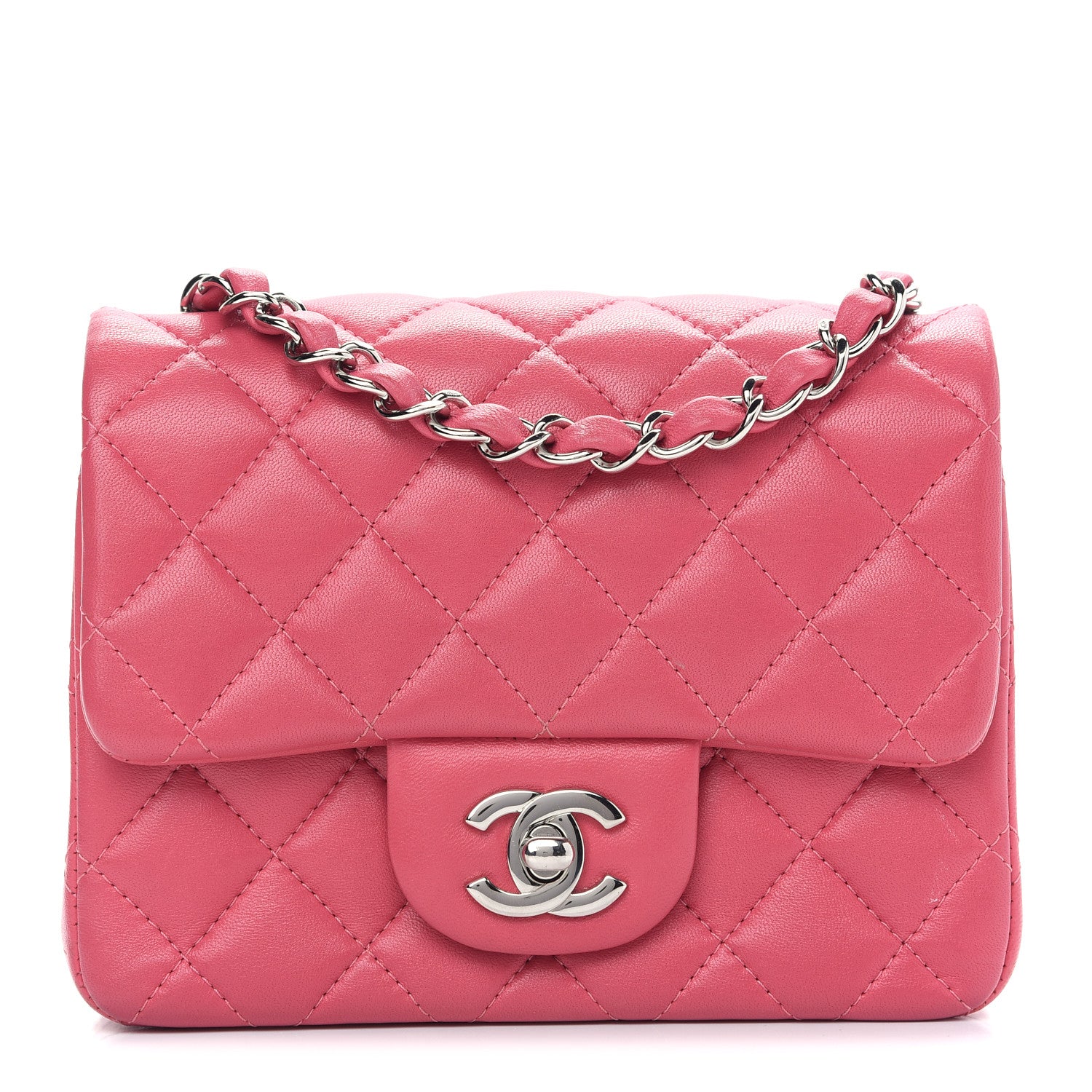 Chanel Lambskin Quilted Mini Square Flap Pink 1 of 10
