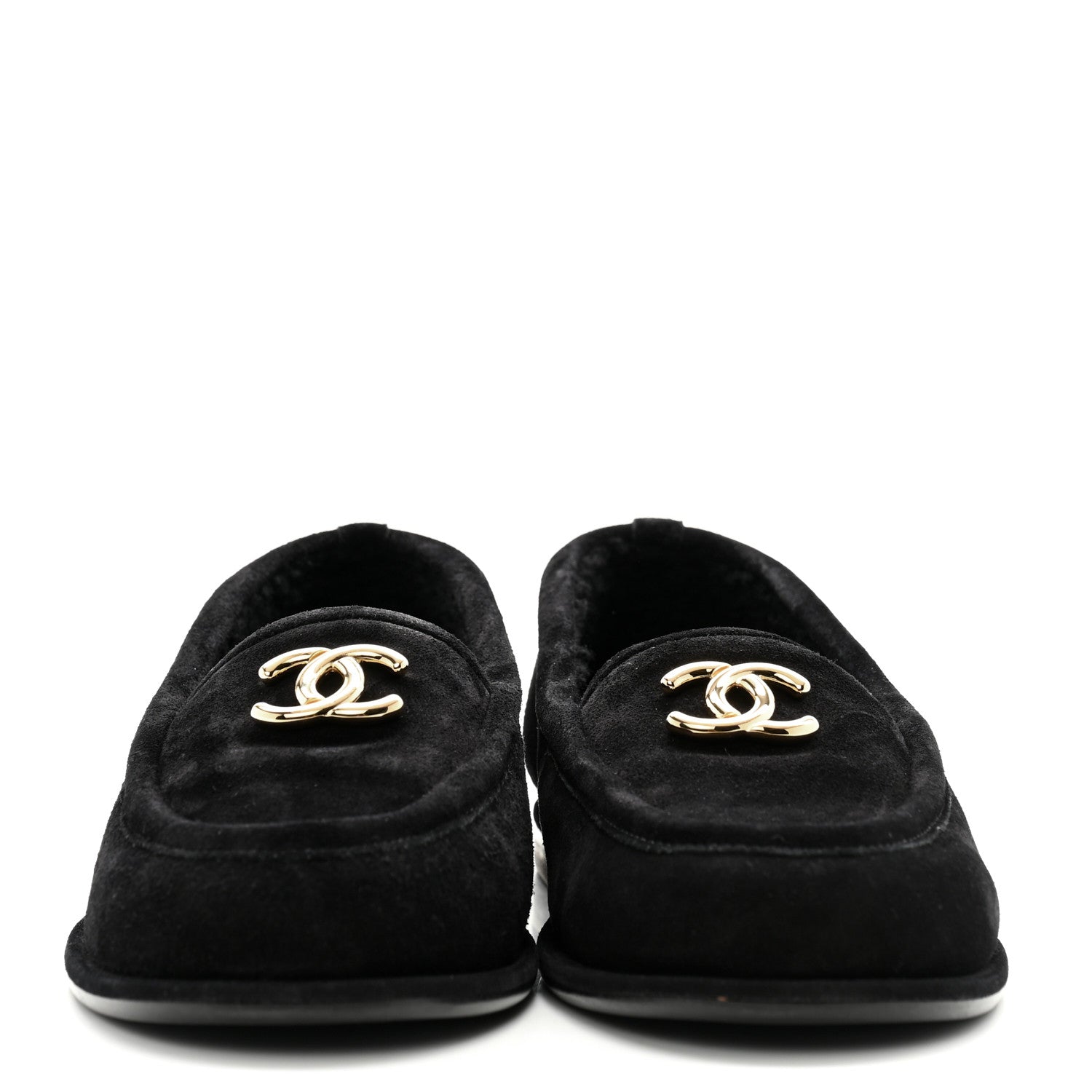 Chanel Suede Calfskin CC Loafers 36 Black 2 of 9