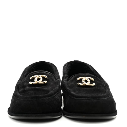 Chanel Suede Calfskin CC Loafers 36 Black 2 of 9