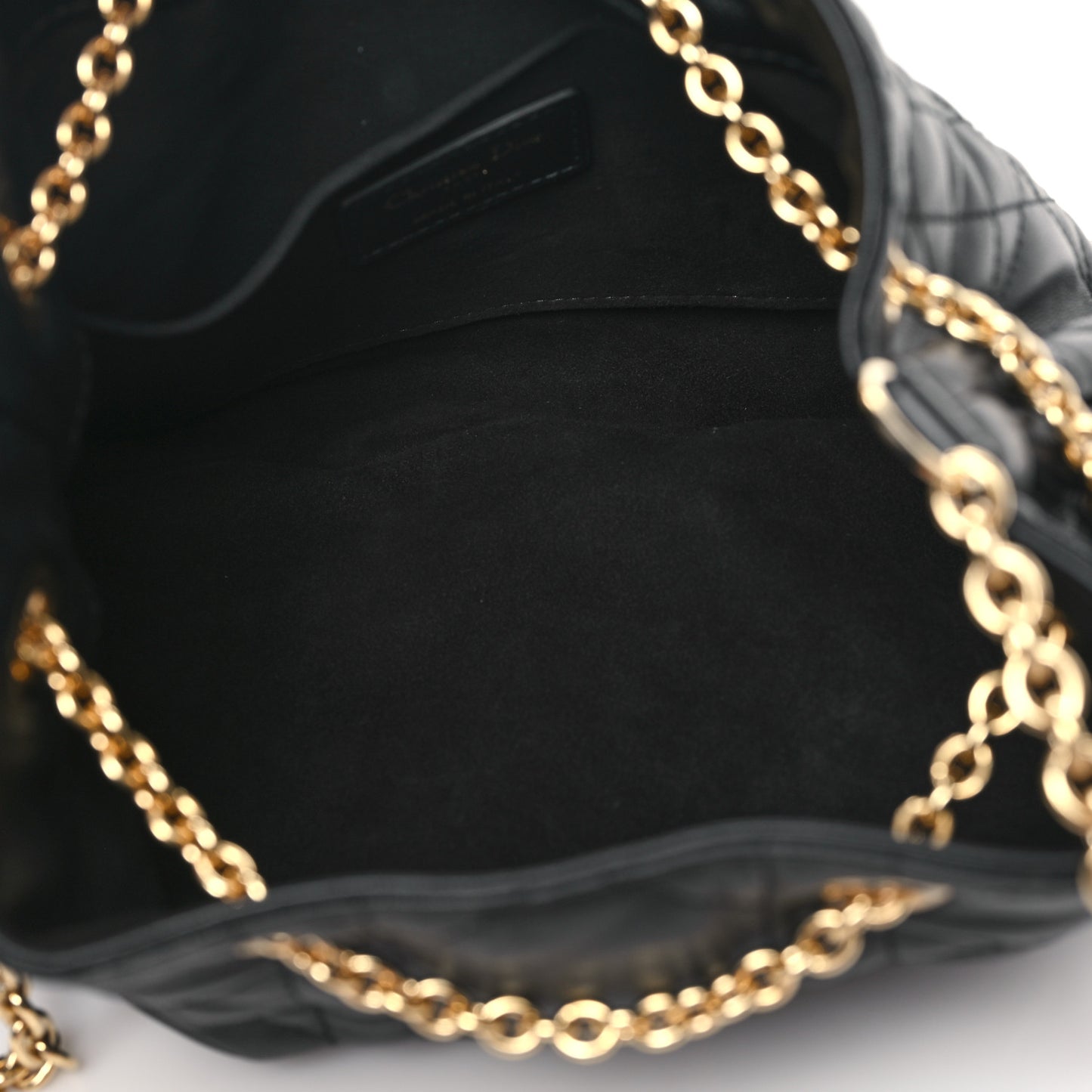Lambskin Supple Macrocannage Medium Ammi Bag Black