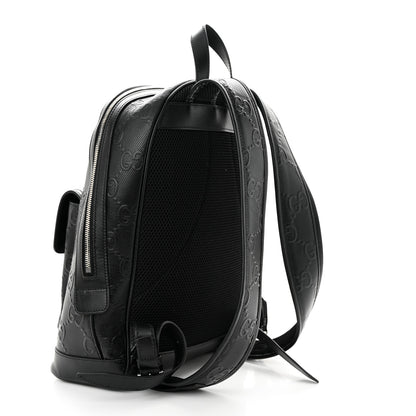 Gucci Calfskin GG Tennis Embossed Backpack Black 3 of 10
