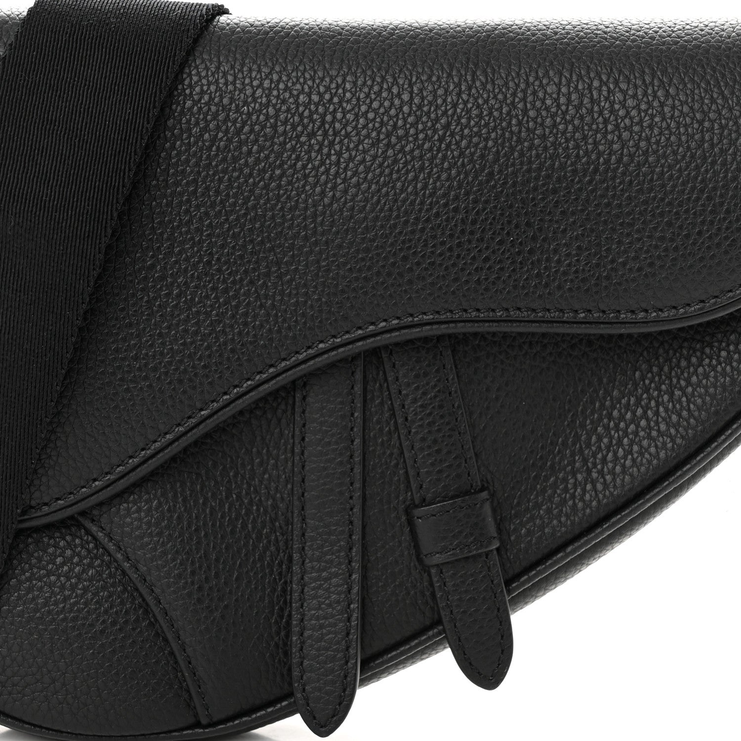Christian Dior Grained Calfskin Mens Mini Saddle Bag Black 8 of 10