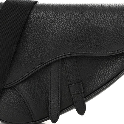 Christian Dior Grained Calfskin Mens Mini Saddle Bag Black 8 of 10