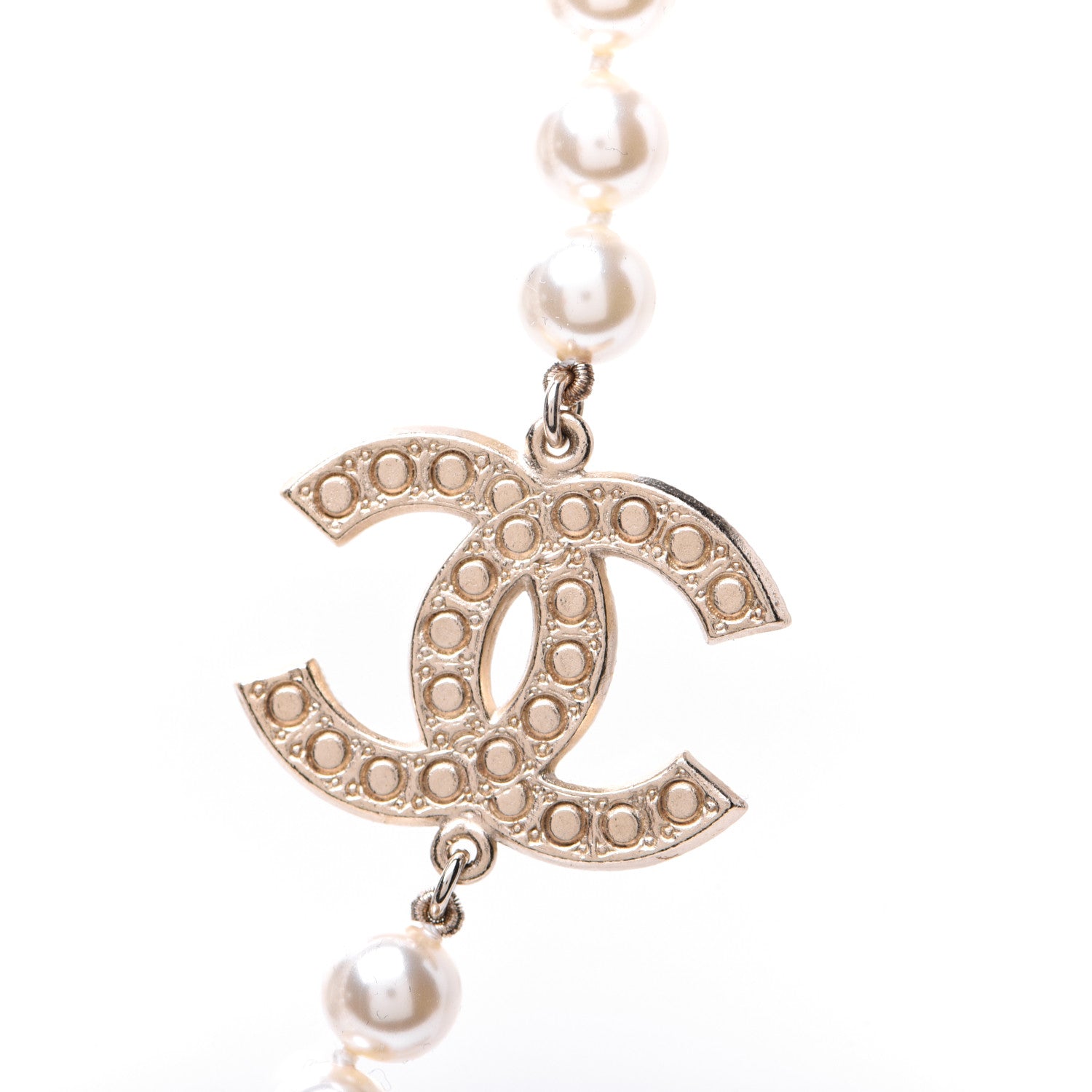 Chanel Pearl CC 100th Anniversary Necklace Light Gold 5 of 8