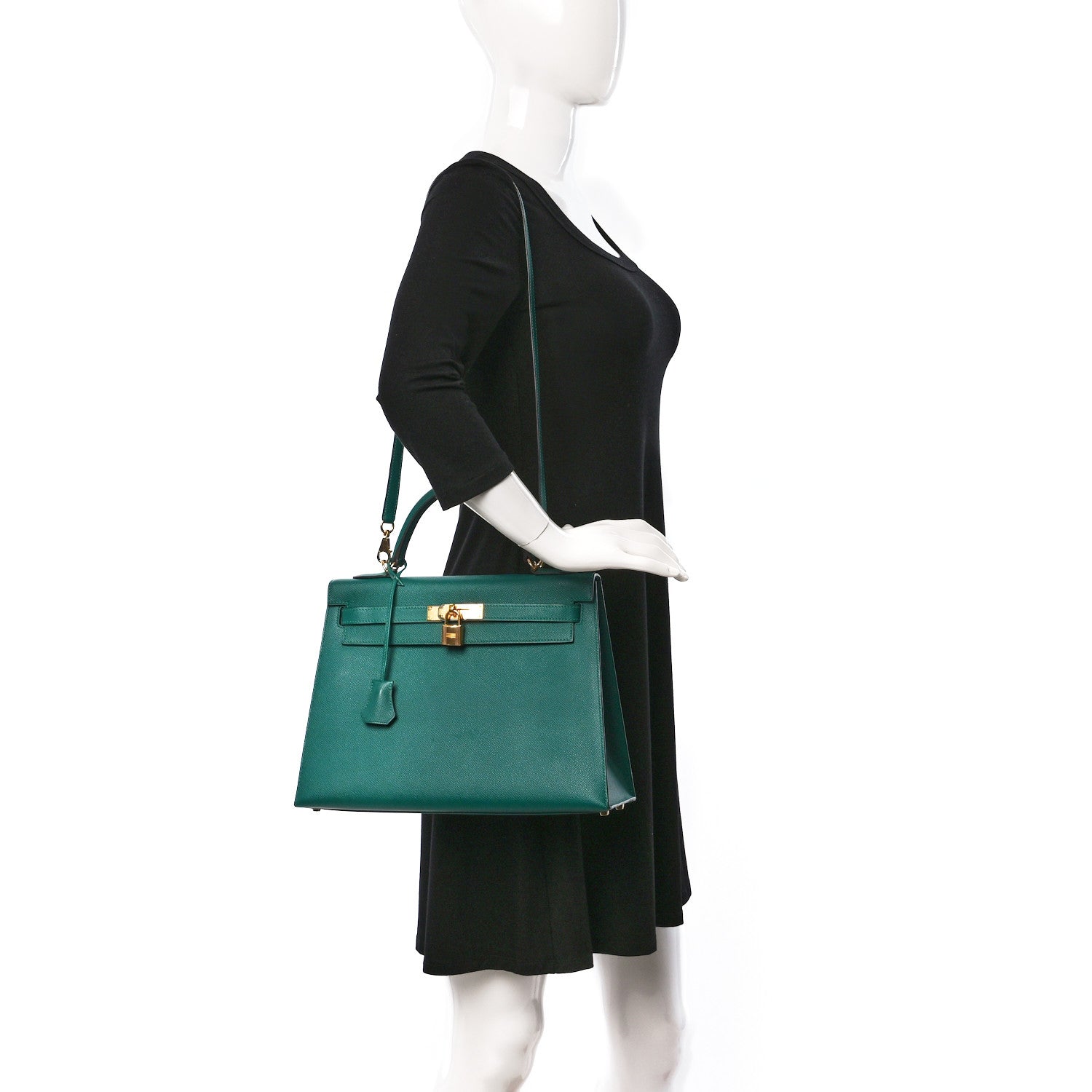 Hermes Epsom Kelly Sellier 32 Malachite 2 of 13