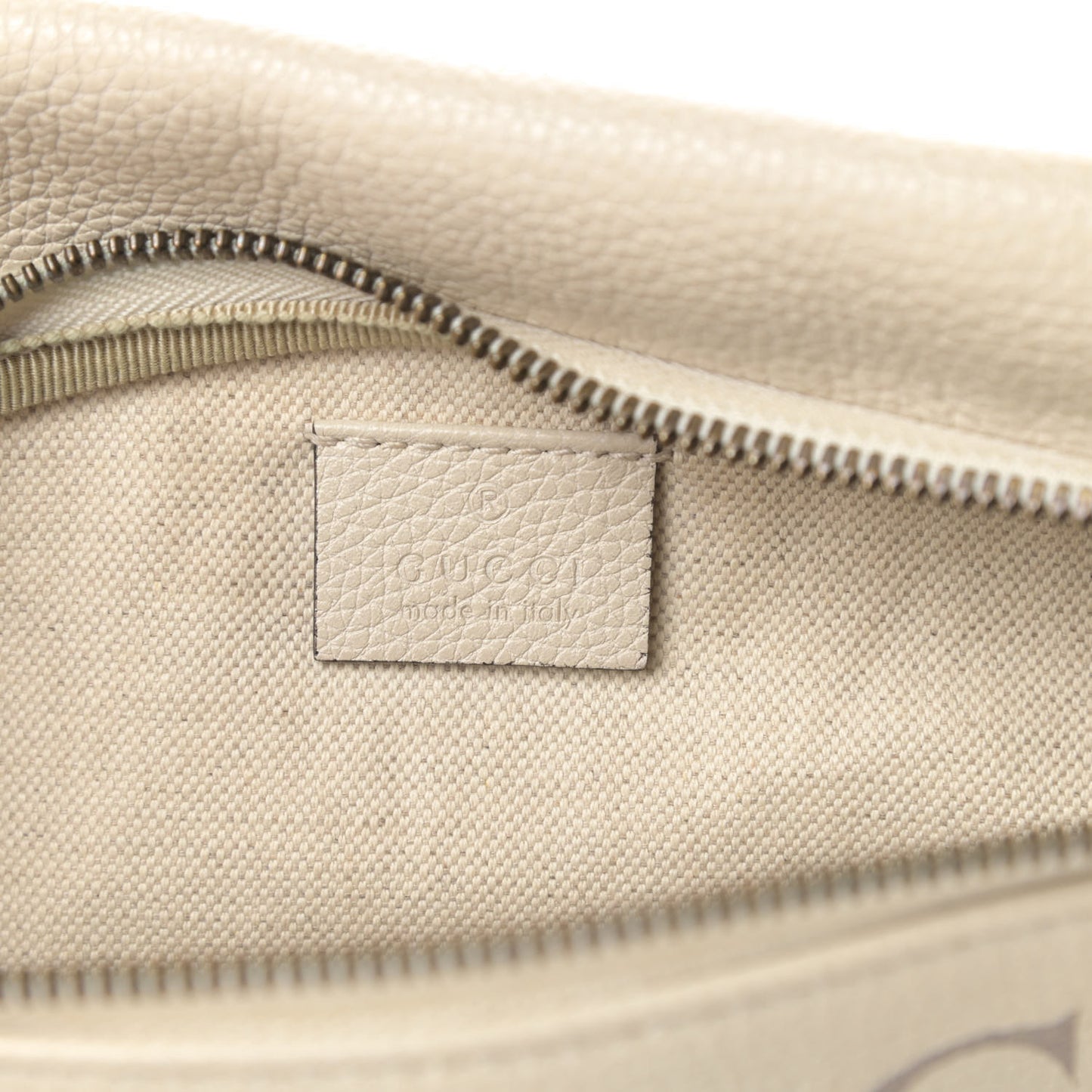 Grained Calfskin Logo Belt Bag White
