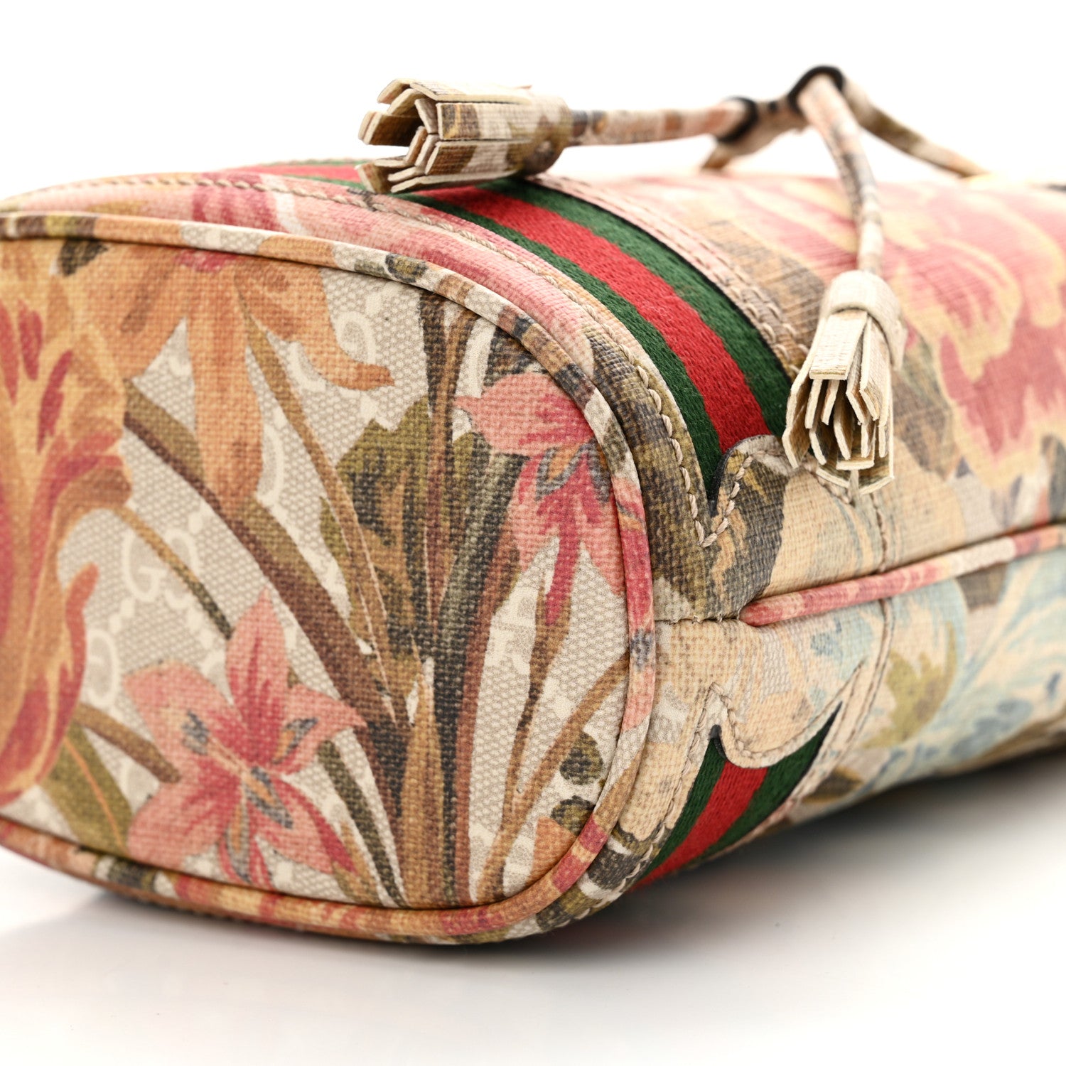 Gucci GG Supreme Monogram Water Flora Web Mini Ophidia Bucket Bag White Multicolor 10 of 10