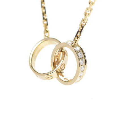 Cartier 18K Yellow Gold Diamond Interlocking LOVE Necklace 4 of 9