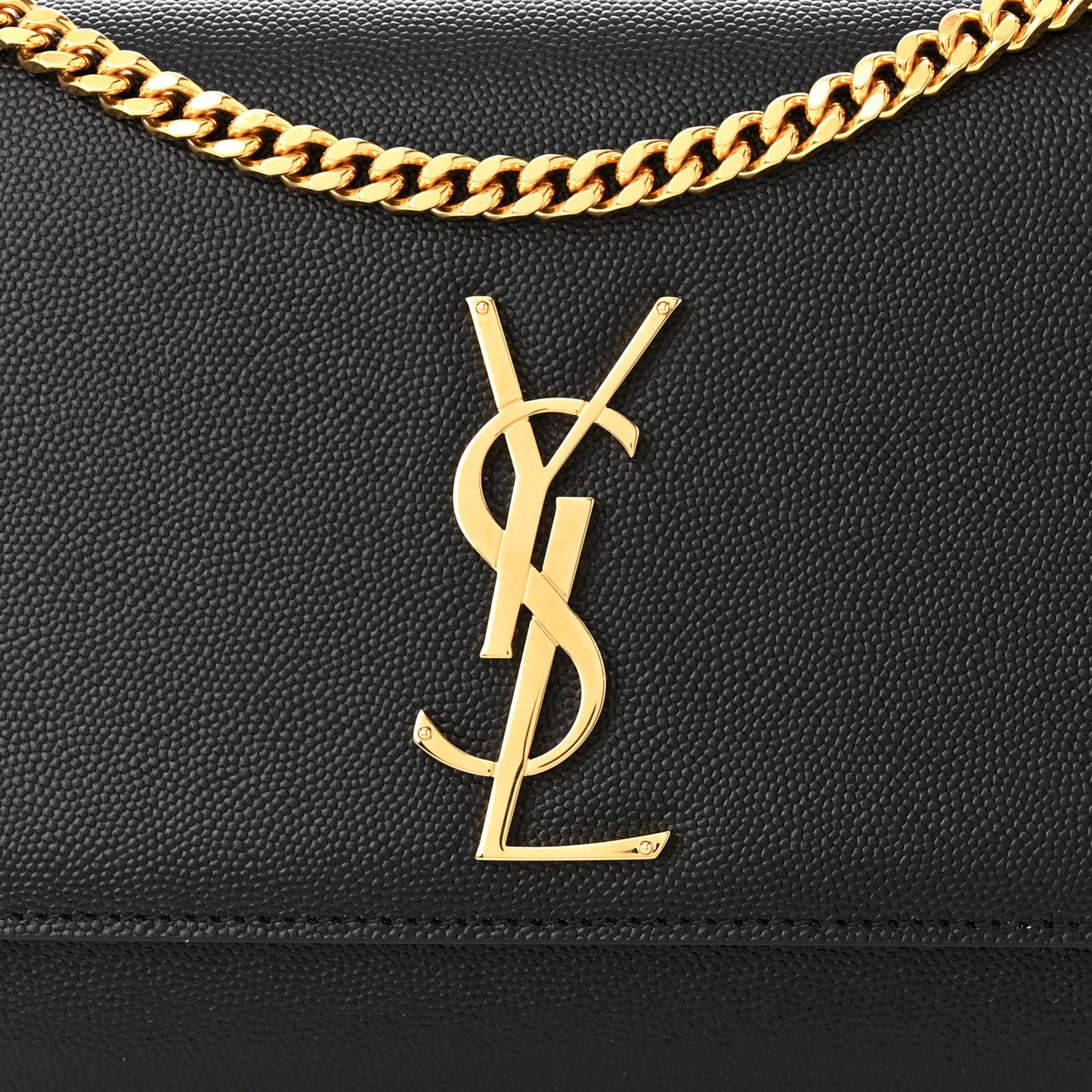 SAINT LAURENT Grain De Poudre Medium Classic Monogram Kate Satchel Black
